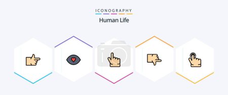 Ilustración de Human 25 FilledLine icon pack including . finger. forefinger. click. thumbs - Imagen libre de derechos