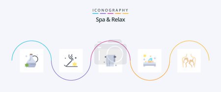 Illustration for Spa And Relax Flat 5 Icon Pack Including sexy. beauty. jack. therapy. spa - Royalty Free Image