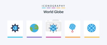 Ilustración de Globe Flat 5 Icon Pack Incluye internet. croos. global. internet. global. Diseño de iconos creativos - Imagen libre de derechos