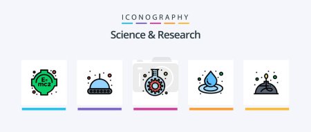 Ilustración de Science Line Filled 5 Icon Pack Including . diseases. grow. bacteria. science. Creative Icons Design - Imagen libre de derechos