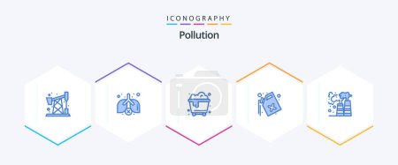 Illustration for Pollution 25 Blue icon pack including . pollution. waste. gas. waste - Royalty Free Image