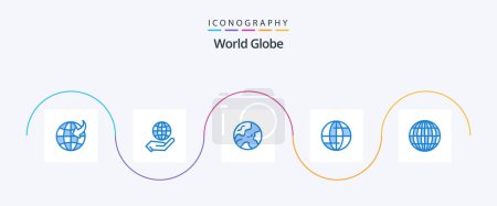 Téléchargez les illustrations : Globe Blue 5 Icon Pack Including . globe. internet - en licence libre de droit