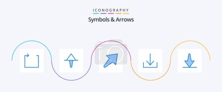 Illustration for Symbols and Arrows Blue 5 Icon Pack Including . u. bottom - Royalty Free Image