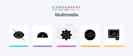 Ilustración de Paquete de iconos de Multimedia Glyph 5 incluido. opciones. foto. Añadir. Diseño de iconos creativos - Imagen libre de derechos