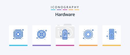 Illustration for Hardware Blue 5 Icon Pack Including . electric. tv. control. Creative Icons Design - Royalty Free Image