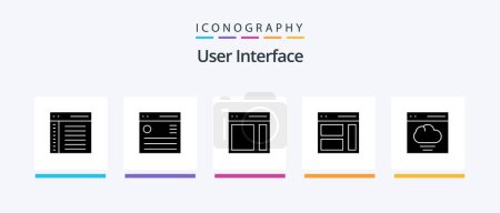 Téléchargez les illustrations : User Interface Glyph 5 Icon Pack Including interface. cloud. menu. user. right. Creative Icons Design - en licence libre de droit