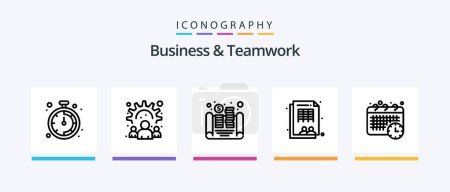 Illustration for Business And Teamwork Line 5 Icon Pack Including mobile phone. call forwarding. idea. work. idea. Creative Icons Design - Royalty Free Image