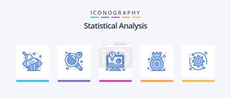 Illustration for Statistical Analysis Blue 5 Icon Pack Including system. arrows. business report. growth. diagram. Creative Icons Design - Royalty Free Image