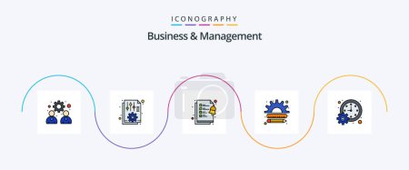 Ilustración de Business And Management Line Filled Flat 5 Icon Pack Including business. management. report. finance. business - Imagen libre de derechos