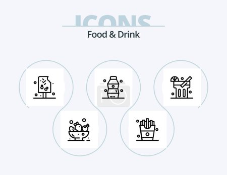Illustration for Food And Drink Line Icon Pack 5 Icon Design. . drink. beer. food - Royalty Free Image