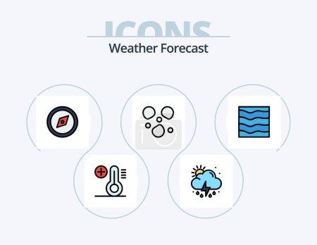 Illustration for Weather Line Filled Icon Pack 5 Icon Design. moon. rain. cloud. cloud. degree - Royalty Free Image