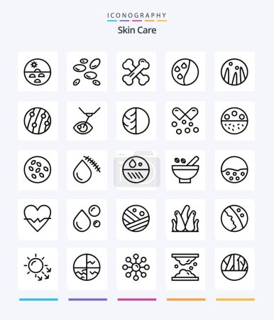 Illustration for Creative Skin 25 OutLine icon pack  Such As hair dandruff. hair treatment. white cells. hair therapy. rheumatism - Royalty Free Image