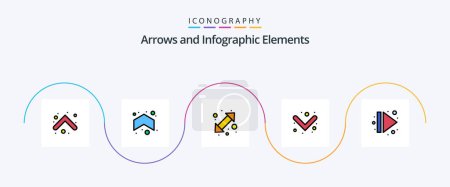 Illustration for Arrow Line Filled Flat 5 Icon Pack Including . arrow. right. eject - Royalty Free Image