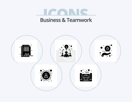 Illustration for Business And Teamwork Glyph Icon Pack 5 Icon Design. rating. premium. sheet. work. idea - Royalty Free Image