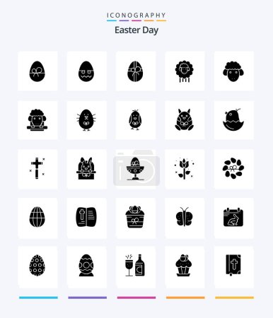 Illustration for Creative Easter 25 Glyph Solid Black icon pack  Such As baby. chicken. gift. spring. lamb - Royalty Free Image