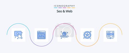 Illustration for Seo and Web Blue 5 Icon Pack Including . server. plus. network server. web - Royalty Free Image