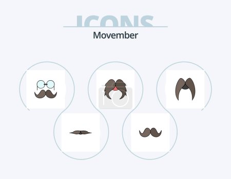 Illustration for Movember Line Filled Icon Pack 5 Icon Design. . . santa clause. men. movember - Royalty Free Image