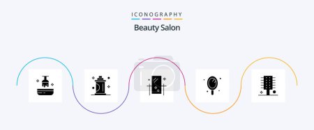 Illustration for Beauty Salon Glyph 5 Icon Pack Including salon. hand. spray. beauty. mirror - Royalty Free Image