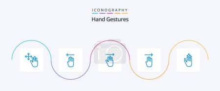 Téléchargez les illustrations : Hand Gestures Blue 5 Icon Pack Including hand. right. hand. gesture. finger - en licence libre de droit