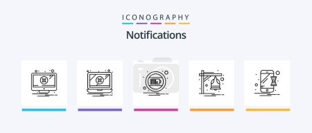 Illustration for Notifications Line 5 Icon Pack Including error. notification. error. interface. battery. Creative Icons Design - Royalty Free Image