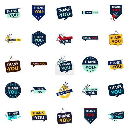 Illustration for 25 Innovative Vector Designs to Say Thanks in Style - Royalty Free Image
