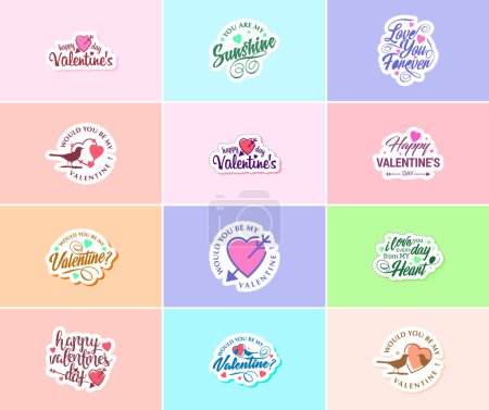Illustration for Valentine's Day: A Time for Romance and Creative Graphics Stickers - Royalty Free Image