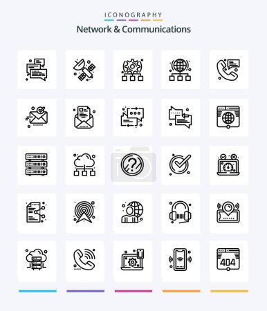 Illustration for Creative Network And Communications 25 OutLine icon pack  Such As server. link. science. internet. server - Royalty Free Image