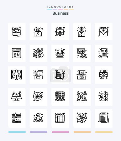 Ilustración de Creative Business Paquete de iconos de 25 OutLine, como consultoría. camisa. Persona. moda. personal - Imagen libre de derechos