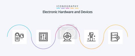 Illustration for Devices Line 5 Icon Pack Including technology. flashlight. mixer. electronics. devices - Royalty Free Image