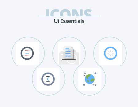 Ilustración de Ui Essentials Flat Icon Pack 5 Icon Design. documentos. Recibido. globo. Menos. suprimir - Imagen libre de derechos