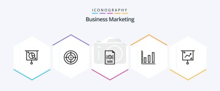 Ilustración de Business Marketing 25 Paquete de iconos de línea que incluye estadísticas. comercialización. comercialización. finanzas. economía - Imagen libre de derechos