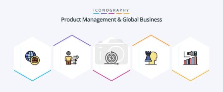 Illustration for Product Managment And Global Business 25 FilledLine icon pack including term. long. on. business. modern - Royalty Free Image