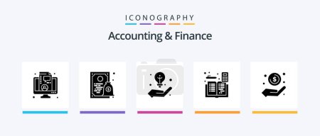 Ilustración de Accounting And Finance Glyph 5 Icon Pack Including cash. accounts. business. mathematics. accounting. Creative Icons Design - Imagen libre de derechos