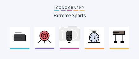 Illustration for Sport Line Filled 5 Icon Pack Including . sport. skateboard. Creative Icons Design - Royalty Free Image