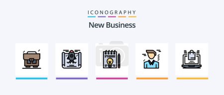 Illustration for New Business Line Filled 5 Icon Pack Including money . love. business. light. Creative Icons Design - Royalty Free Image