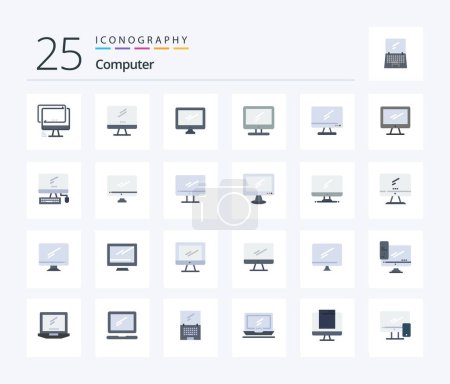 Illustration for Computer 25 Flat Color icon pack including device. computer. pc. laptop. device - Royalty Free Image