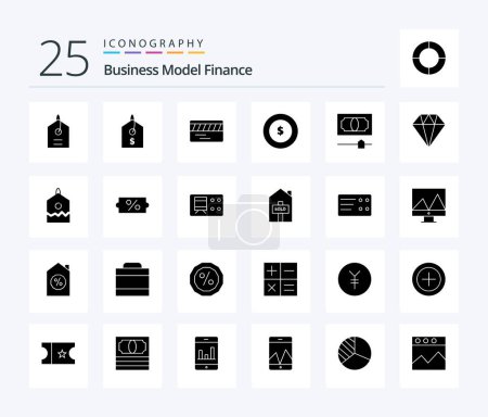 Ilustración de Finanzas 25 Paquete de iconos de Solid Glyph incluyendo etiqueta. etiqueta. finanzas. Las manos. cuidado - Imagen libre de derechos