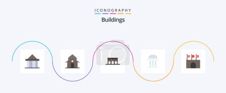 Illustration for Buildings Flat 5 Icon Pack Including building. architecture. municipal. monument. columns - Royalty Free Image