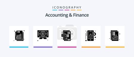 Illustration for Accounting And Finance Glyph 5 Icon Pack Including analysis. money. business. accounting. pie chart. Creative Icons Design - Royalty Free Image
