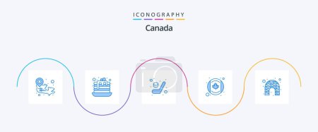 Téléchargez les illustrations : Canada Blue 5 Icon Pack Including glace. canada. canada. flag. canada - en licence libre de droit