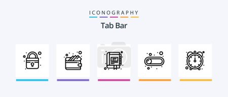 Illustration for Tab Bar Line 5 Icon Pack Including . sport. send. email. Creative Icons Design - Royalty Free Image