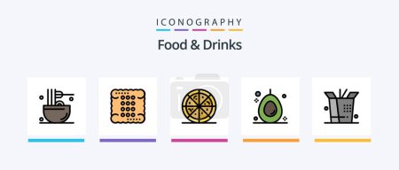 Ilustración de Línea de Alimentos y Bebidas Rellenas Paquete de 5 iconos Incluyendo kebab. Bebidas. comida. Comida. Bebidas. Diseño de iconos creativos - Imagen libre de derechos