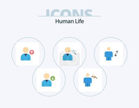 Illustration for Human Flat Icon Pack 5 Icon Design. human. body. avatar. avatar. search - Royalty Free Image