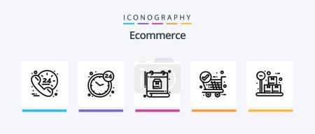 Illustration for Ecommerce Line 5 Icon Pack Including box. insurance. page. hand. tag. Creative Icons Design - Royalty Free Image