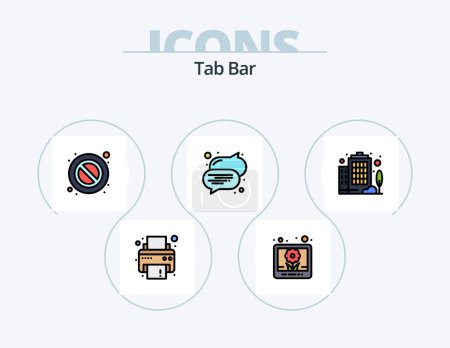Illustration for Tab Bar Line Filled Icon Pack 5 Icon Design. . delivery. text. box. shopping - Royalty Free Image