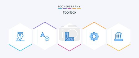 Ilustración de Tools 25 Blue icon pack including . tools. . sewing - Imagen libre de derechos