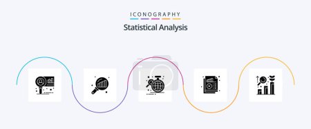 Téléchargez les illustrations : Statistical Analysis Glyph 5 Icon Pack Including statistics. chart. analysis. analysis. statistic - en licence libre de droit