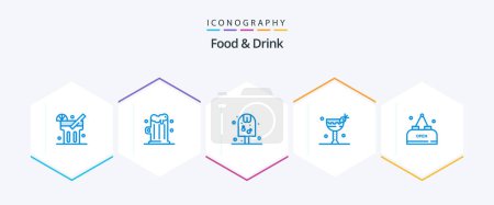 Illustration for Food And Drink 25 Blue icon pack including . food. ice. drink. - Royalty Free Image