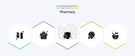 Illustration for Pharmacy 25 Glyph icon pack including . signaling. medical. pharmacy. place holder - Royalty Free Image