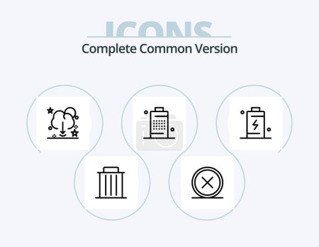 Ilustración de Complete Common Version Line Icon Pack 5 Icon Design. christmas. ball. electricity. tools. graphic - Imagen libre de derechos